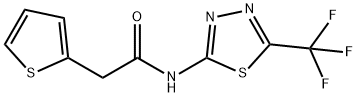 2-(2-thienyl)-N-[5-(trifluoromethyl)-1,3,4-thiadiazol-2-yl]acetamide Structure