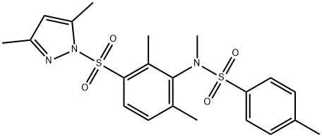 N-{3-[(3,5-dimethyl-1H-pyrazol-1-yl)sulfonyl]-2,6-dimethylphenyl}-N,4-dimethylbenzenesulfonamide Struktur