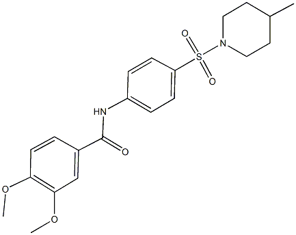 3,4-dimethoxy-N-{4-[(4-methyl-1-piperidinyl)sulfonyl]phenyl}benzamide|