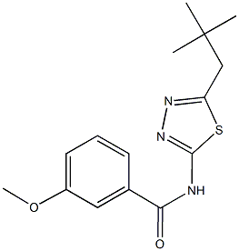 3-methoxy-N-(5-neopentyl-1,3,4-thiadiazol-2-yl)benzamide,510740-79-1,结构式