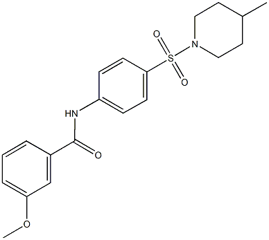 3-methoxy-N-{4-[(4-methylpiperidin-1-yl)sulfonyl]phenyl}benzamide Structure