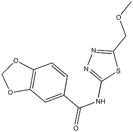 N-[5-(methoxymethyl)-1,3,4-thiadiazol-2-yl]-1,3-benzodioxole-5-carboxamide Struktur