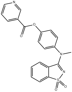 4-[(1,1-dioxido-1,2-benzisothiazol-3-yl)(methyl)amino]phenyl nicotinate Structure