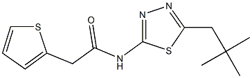 N-(5-neopentyl-1,3,4-thiadiazol-2-yl)-2-thien-2-ylacetamide Structure