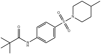 2,2-dimethyl-N-{4-[(4-methyl-1-piperidinyl)sulfonyl]phenyl}propanamide 化学構造式