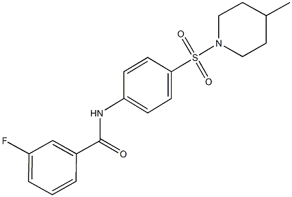 3-fluoro-N-{4-[(4-methylpiperidin-1-yl)sulfonyl]phenyl}benzamide Structure