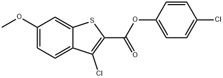 4-chlorophenyl 3-chloro-6-methoxy-1-benzothiophene-2-carboxylate Structure