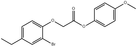 4-methoxyphenyl (2-bromo-4-ethylphenoxy)acetate Structure