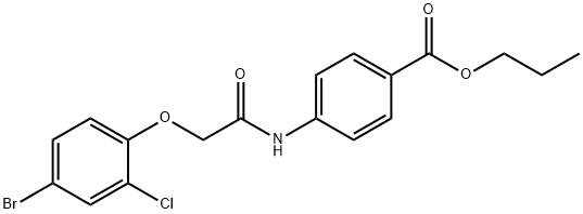 propyl 4-{[(4-bromo-2-chlorophenoxy)acetyl]amino}benzoate 结构式