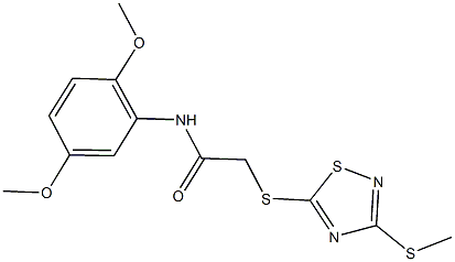 N-(2,5-dimethoxyphenyl)-2-{[3-(methylsulfanyl)-1,2,4-thiadiazol-5-yl]sulfanyl}acetamide Structure