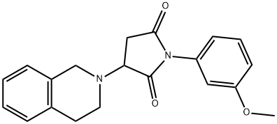 3-(3,4-dihydro-2(1H)-isoquinolinyl)-1-(3-methoxyphenyl)-2,5-pyrrolidinedione Struktur