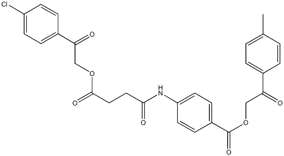 2-(4-methylphenyl)-2-oxoethyl 4-({4-[2-(4-chlorophenyl)-2-oxoethoxy]-4-oxobutanoyl}amino)benzoate 化学構造式