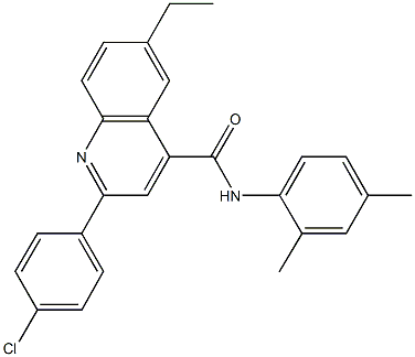 2-(4-chlorophenyl)-N-(2,4-dimethylphenyl)-6-ethyl-4-quinolinecarboxamide,512795-04-9,结构式