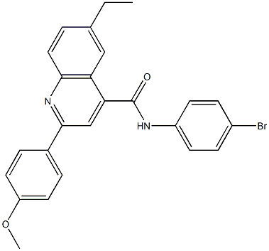 N-(4-bromophenyl)-6-ethyl-2-(4-methoxyphenyl)-4-quinolinecarboxamide 结构式