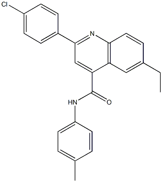 2-(4-chlorophenyl)-6-ethyl-N-(4-methylphenyl)-4-quinolinecarboxamide,512795-12-9,结构式