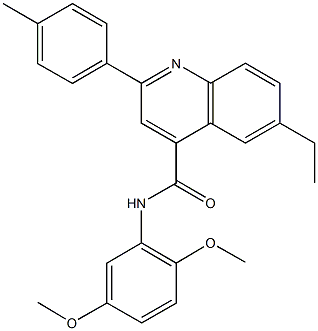 N-(2,5-dimethoxyphenyl)-6-ethyl-2-(4-methylphenyl)-4-quinolinecarboxamide,512795-25-4,结构式