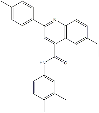 N-(3,4-dimethylphenyl)-6-ethyl-2-(4-methylphenyl)-4-quinolinecarboxamide Structure