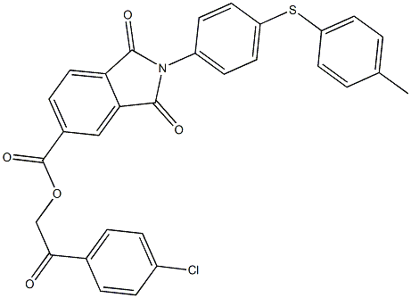 2-(4-chlorophenyl)-2-oxoethyl 2-{4-[(4-methylphenyl)sulfanyl]phenyl}-1,3-dioxo-5-isoindolinecarboxylate,512800-53-2,结构式