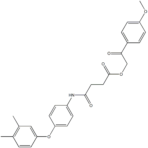2-(4-methoxyphenyl)-2-oxoethyl 4-[4-(3,4-dimethylphenoxy)anilino]-4-oxobutanoate 结构式