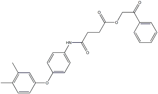 2-oxo-2-phenylethyl 4-[4-(3,4-dimethylphenoxy)anilino]-4-oxobutanoate Struktur