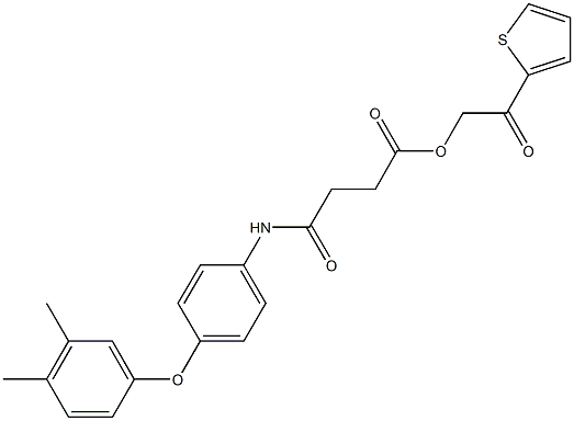 2-oxo-2-(2-thienyl)ethyl 4-[4-(3,4-dimethylphenoxy)anilino]-4-oxobutanoate Struktur