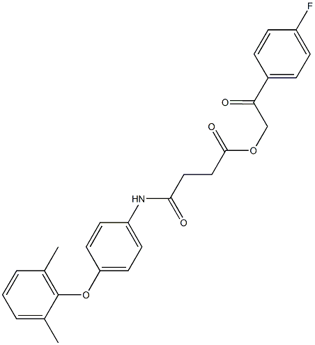 2-(4-fluorophenyl)-2-oxoethyl 4-[4-(2,6-dimethylphenoxy)anilino]-4-oxobutanoate Structure