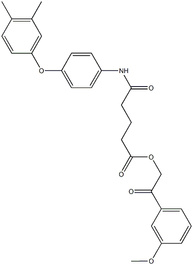 2-(3-methoxyphenyl)-2-oxoethyl 5-[4-(3,4-dimethylphenoxy)anilino]-5-oxopentanoate Structure