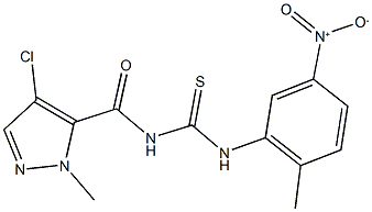 N-[(4-chloro-1-methyl-1H-pyrazol-5-yl)carbonyl]-N'-{5-nitro-2-methylphenyl}thiourea 化学構造式