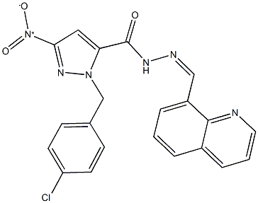 1-(4-chlorobenzyl)-3-nitro-N'-(8-quinolinylmethylene)-1H-pyrazole-5-carbohydrazide,512807-52-2,结构式