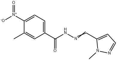 4-nitro-3-methyl-N'-[(1-methyl-1H-pyrazol-5-yl)methylene]benzohydrazide,512807-66-8,结构式