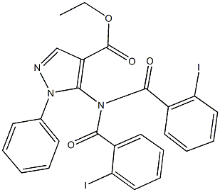 ethyl 5-[bis(2-iodobenzoyl)amino]-1-phenyl-1H-pyrazole-4-carboxylate,512807-68-0,结构式