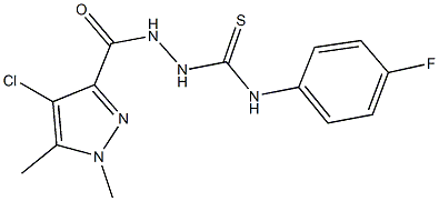 2-[(4-chloro-1,5-dimethyl-1H-pyrazol-3-yl)carbonyl]-N-(4-fluorophenyl)hydrazinecarbothioamide Structure