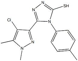 5-(4-chloro-1,5-dimethyl-1H-pyrazol-3-yl)-4-(4-methylphenyl)-4H-1,2,4-triazole-3-thiol 化学構造式