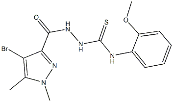 2-[(4-bromo-1,5-dimethyl-1H-pyrazol-3-yl)carbonyl]-N-(2-methoxyphenyl)hydrazinecarbothioamide Structure