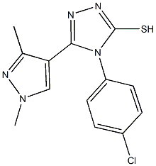 4-(4-chlorophenyl)-5-(1,3-dimethyl-1H-pyrazol-4-yl)-4H-1,2,4-triazole-3-thiol,512808-57-0,结构式