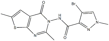 4-bromo-N-(2,6-dimethyl-4-oxothieno[2,3-d]pyrimidin-3(4H)-yl)-1-methyl-1H-pyrazole-3-carboxamide Structure