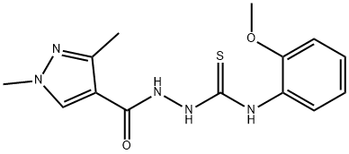 512808-69-4 2-[(1,3-dimethyl-1H-pyrazol-4-yl)carbonyl]-N-(2-methoxyphenyl)hydrazinecarbothioamide