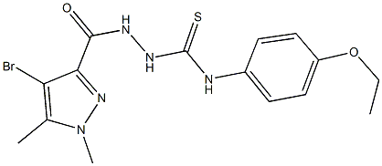 2-[(4-bromo-1,5-dimethyl-1H-pyrazol-3-yl)carbonyl]-N-(4-ethoxyphenyl)hydrazinecarbothioamide,512808-71-8,结构式