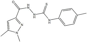 2-[(1,5-dimethyl-1H-pyrazol-3-yl)carbonyl]-N-(4-methylphenyl)hydrazinecarbothioamide Structure