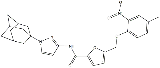 N-[1-(1-adamantyl)-1H-pyrazol-3-yl]-5-({2-nitro-4-methylphenoxy}methyl)-2-furamide,512808-93-4,结构式