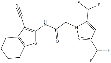 2-[3,5-bis(difluoromethyl)-1H-pyrazol-1-yl]-N-(3-cyano-4,5,6,7-tetrahydro-1-benzothien-2-yl)acetamide Structure