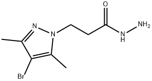 3-(4-溴-3,5-二甲基-1H-吡唑-1-基)丙酰肼,512809-18-6,结构式