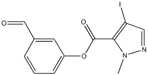 3-formylphenyl 4-iodo-1-methyl-1H-pyrazole-5-carboxylate Structure