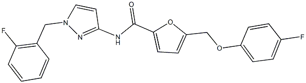 N-[1-(2-fluorobenzyl)-1H-pyrazol-3-yl]-5-[(4-fluorophenoxy)methyl]-2-furamide Structure