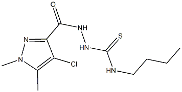 N-butyl-2-[(4-chloro-1,5-dimethyl-1H-pyrazol-3-yl)carbonyl]hydrazinecarbothioamide 结构式