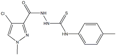 2-[(4-chloro-1-methyl-1H-pyrazol-3-yl)carbonyl]-N-(4-methylphenyl)hydrazinecarbothioamide 结构式