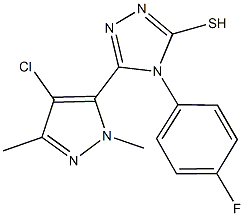 5-(4-chloro-1,3-dimethyl-1H-pyrazol-5-yl)-4-(4-fluorophenyl)-4H-1,2,4-triazole-3-thiol,512810-77-4,结构式