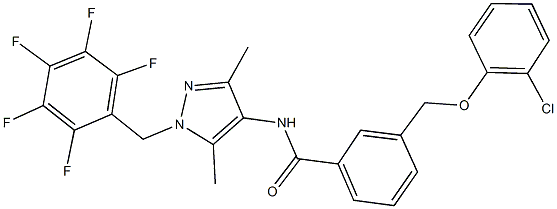 3-[(2-chlorophenoxy)methyl]-N-[3,5-dimethyl-1-(2,3,4,5,6-pentafluorobenzyl)-1H-pyrazol-4-yl]benzamide Structure