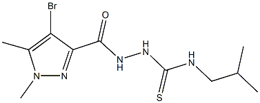 2-[(4-bromo-1,5-dimethyl-1H-pyrazol-3-yl)carbonyl]-N-isobutylhydrazinecarbothioamide,512810-94-5,结构式