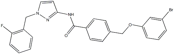 4-[(3-bromophenoxy)methyl]-N-[1-(2-fluorobenzyl)-1H-pyrazol-3-yl]benzamide Struktur